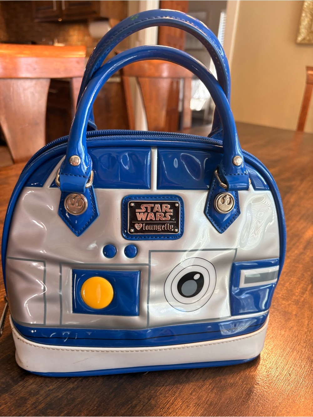 Loungefly Star Wars R2-D2 Kids Blue White Patent Mini Satchel